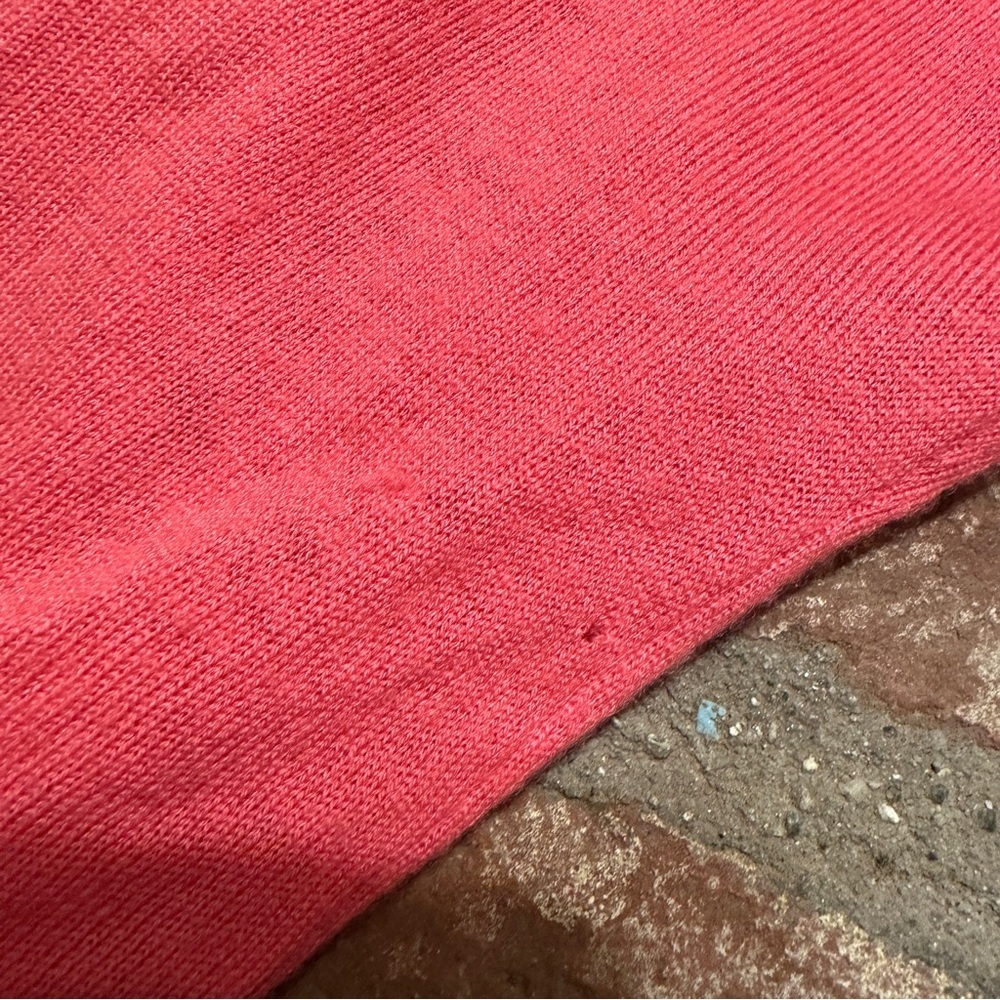 Tory Burch Bright Pink Ruffle Wool Cashmere Button Up Knit Cardigan Sweater XL - Picture 15 of 16